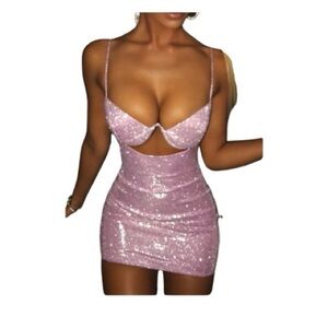 Glittering Lavender Mini Dress